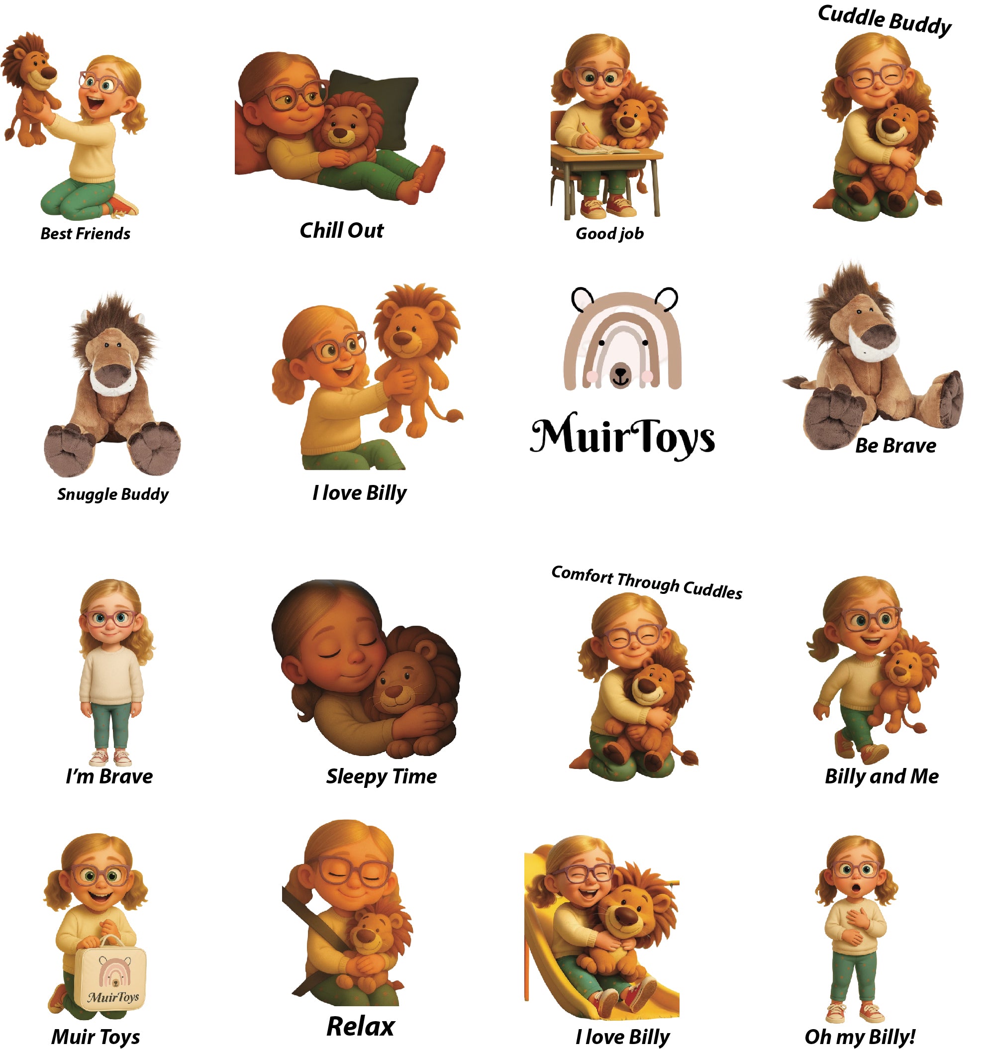 Amber & Billy the Brave Lion | Sticker Sheets (Pack of 5)