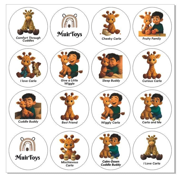 Ernie & Carla the Curious Giraffe | Sticker Sheets (Pack of 5)